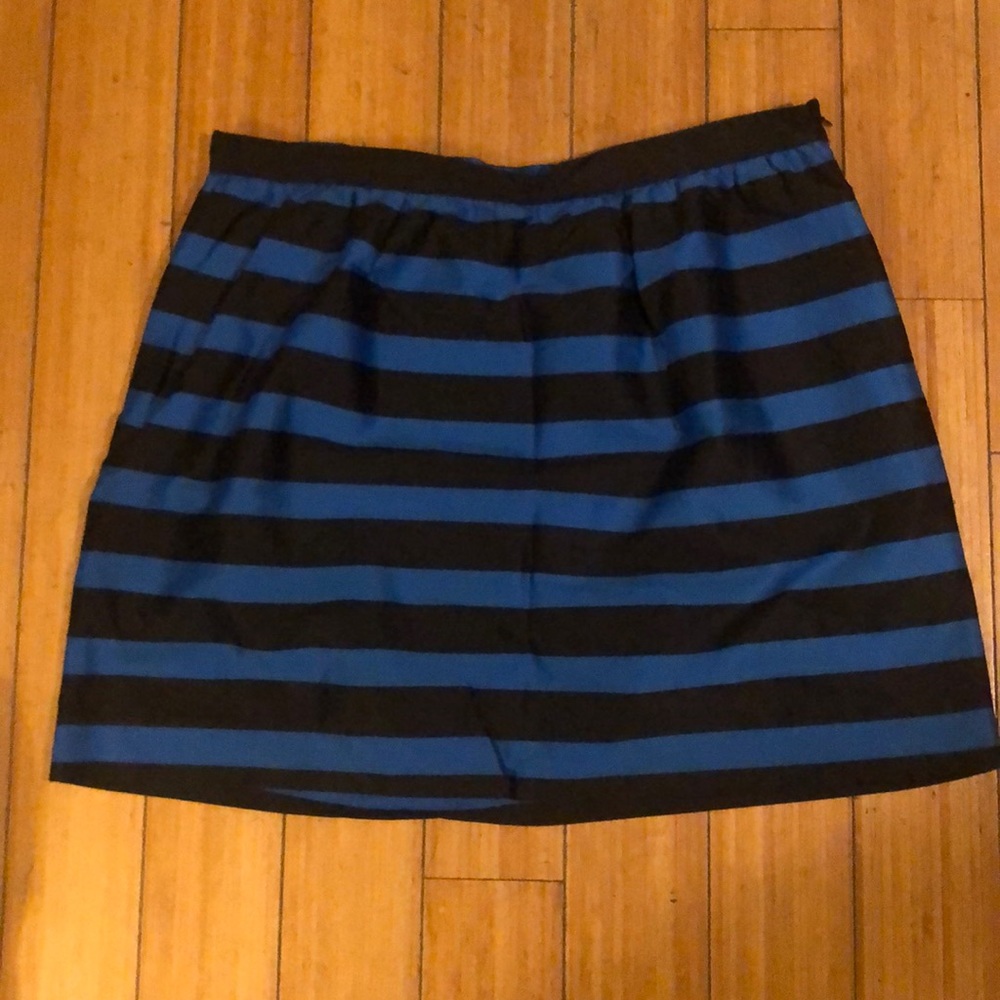 Blue and black striped skirt